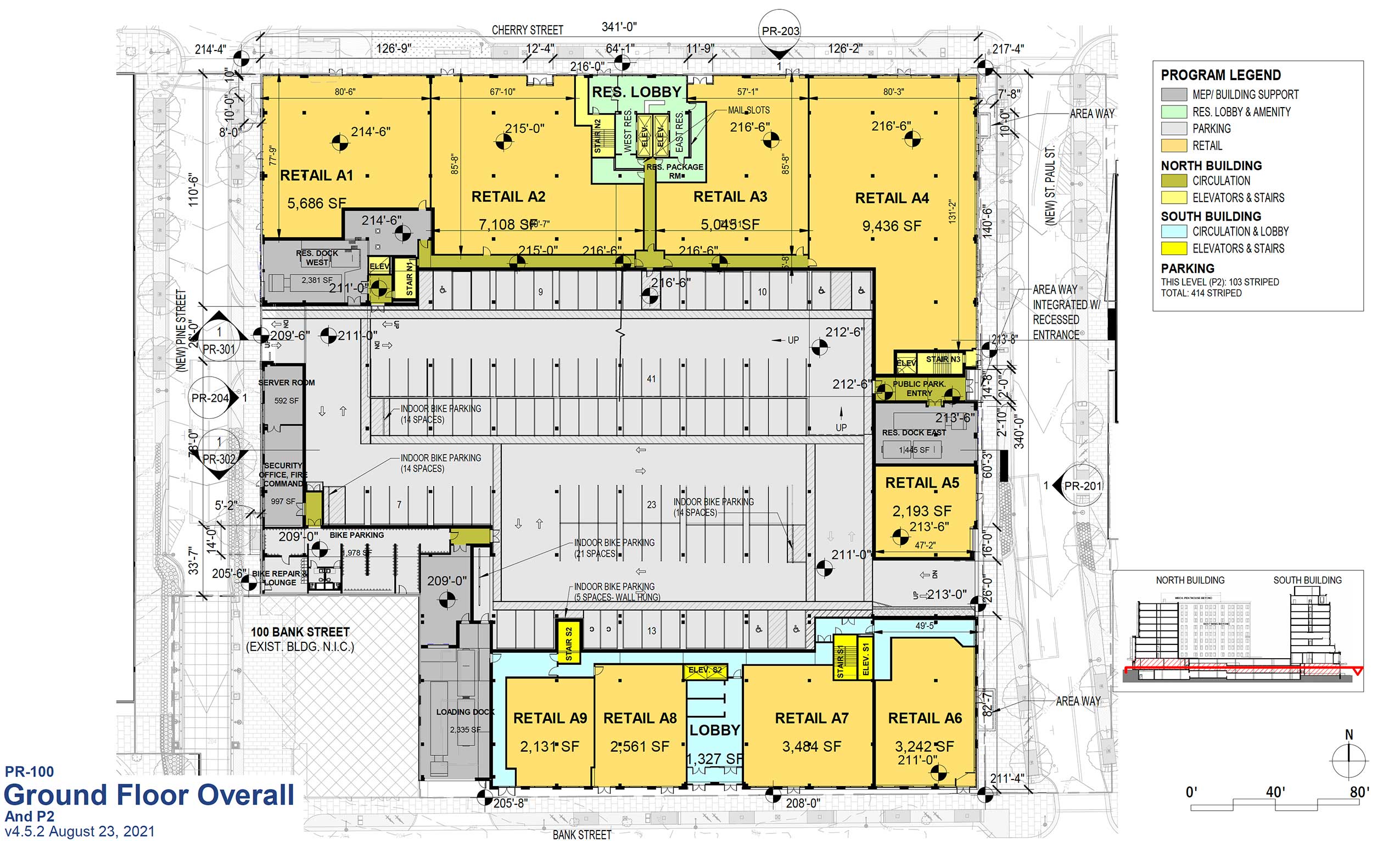 CityPlace Burlington 2021 floor plan PR-100 Ground Floor Retail and Parking