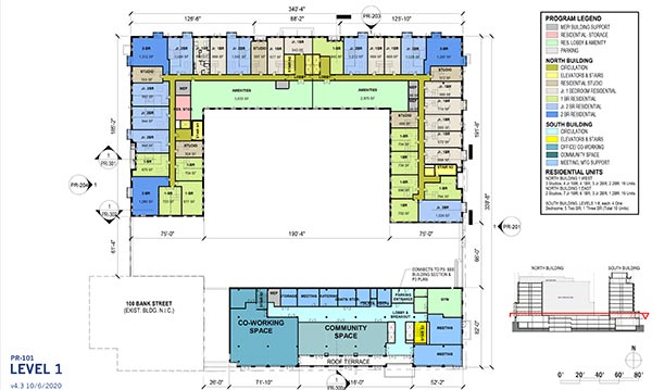CityPlace Burlington 2020 floor plan P-101 Apartments level 1, amenities, community space