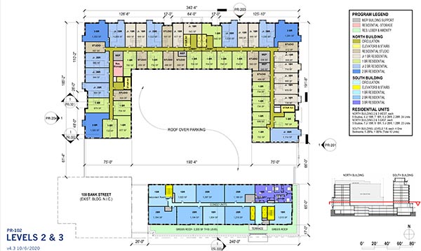 CityPlace Burlington 2020 floor plan P-102 Apartments: levels 2-3