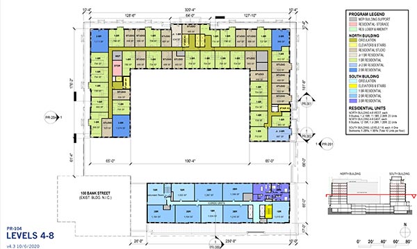CityPlace Burlington 2020 floor plan P-104 Apartments: Levels 4-8