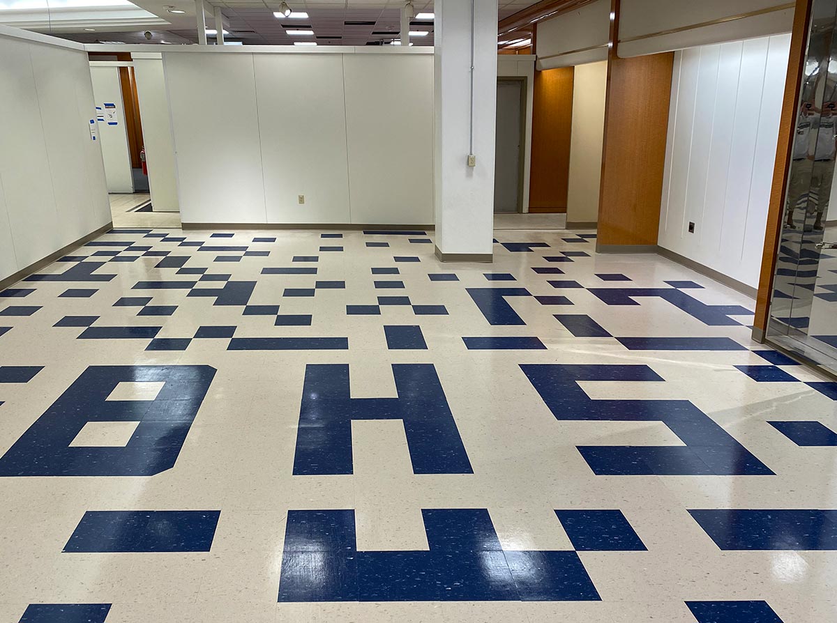 BHS floor tile design at former Macy’s building at CityPlace Burlington