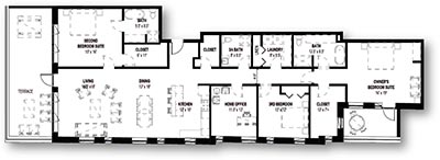 CityPlace Burlington 3-BR Townhouse floorplan