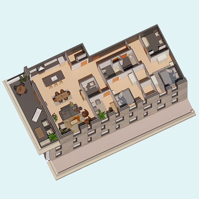 Architect’s rendering of a 2-bedroom townhouse at CityPlace Burlington