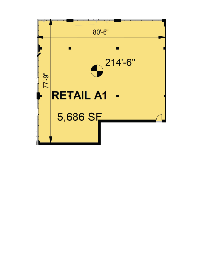floorplate of CityPlace Burlington Retail Space A1