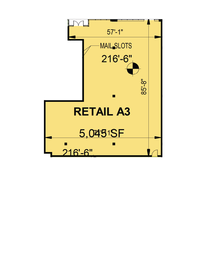 floorplate of CityPlace Burlington Retail Space A3