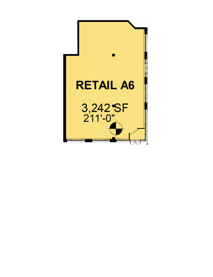 floorplate of CityPlace Burlington Retail Space A6