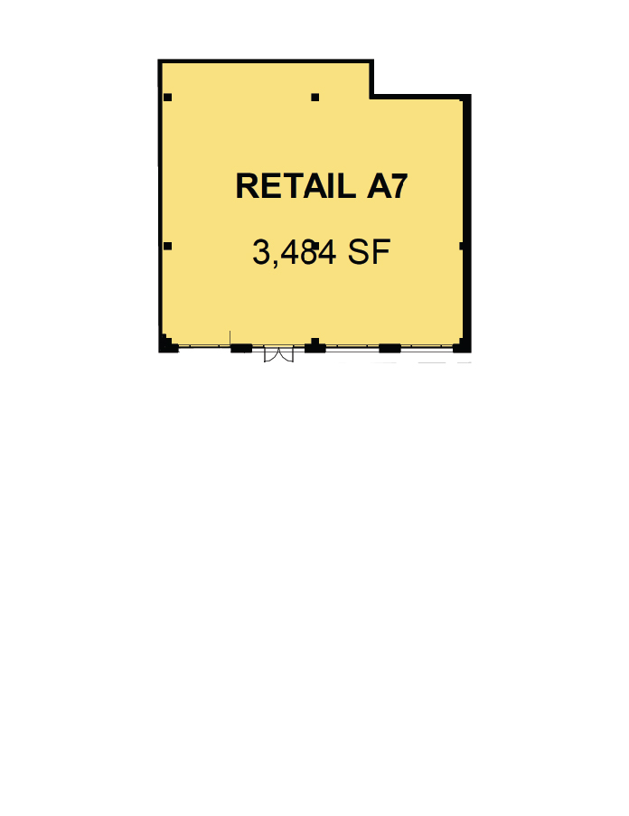 floorplate of CityPlace Burlington Retail Space A7
