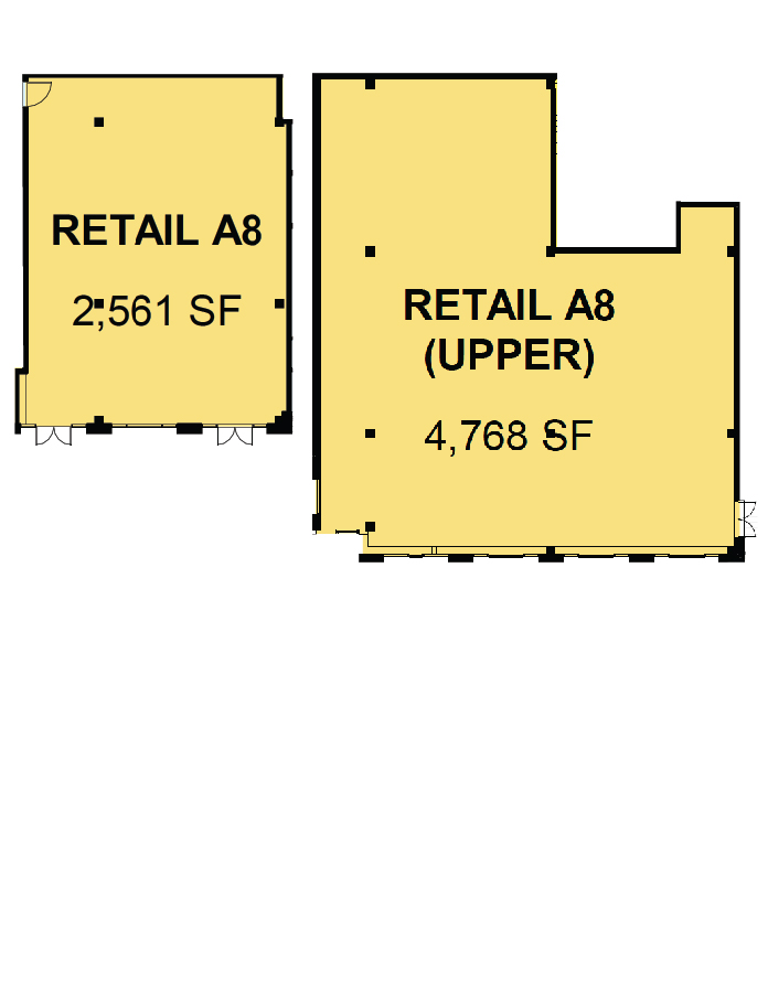 floorplate of CityPlace Burlington Retail Space A8