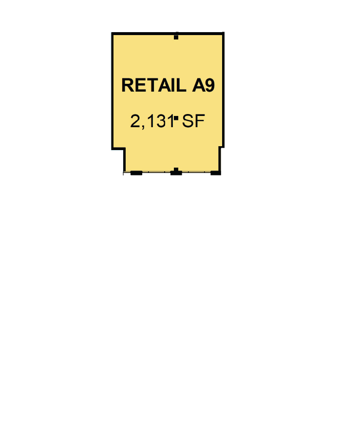 floorplate of CityPlace Burlington Retail Space A9